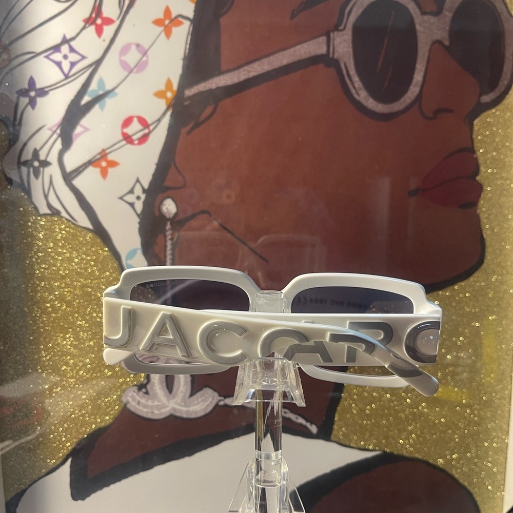 Marc Jacobs White Rectangular Sunglasses - image 2